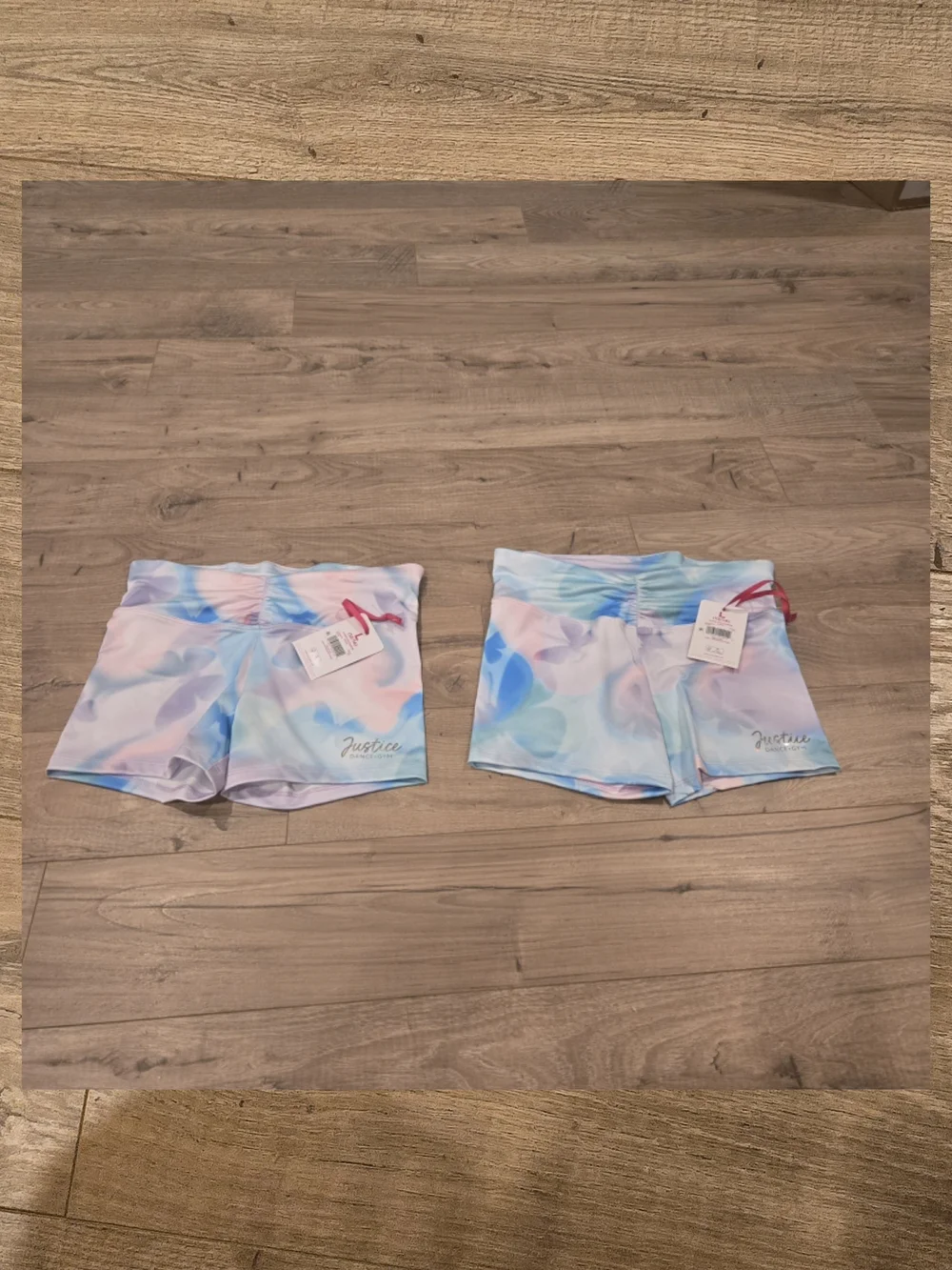 NWT Justice Girls Cinch Waistband Shortie Pastel Butterfly Size L 12/14 X2
